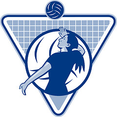 Image showing Volleyball Player Serve Ball Side