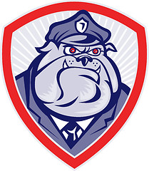 Image showing Cartoon Police Dog Watchdog Bulldog Shield