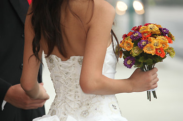 Image showing Young Wedding Couple Outdoors