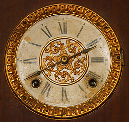 Image showing Antique Wind Up Clock Face