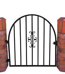 Image showing Gate with Brick Pillars