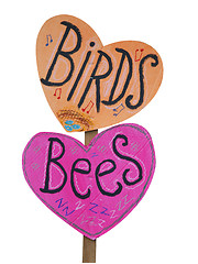 Image showing Birds and Bees Placard