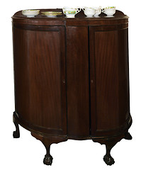 Image showing Antique Cabinet with Crockery