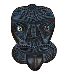 Image showing Maori Wood Carved Tiki Mask