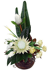 Image showing Bouquet of Flowers in Round Bowl