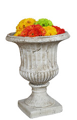 Image showing Large Pot with Artificial Flowers