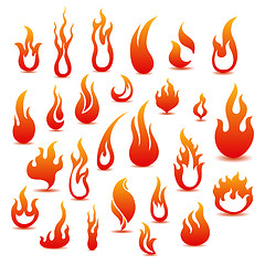 Image showing Collection of fire icons