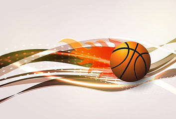 Image showing Vector basketball with wave background