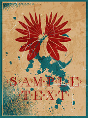 Image showing Abstract pattern for design. Retro Poster with wings