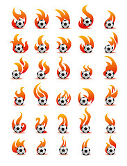 Image showing  flaming football ball (soccer)