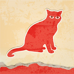 Image showing cat silhouette retro poster