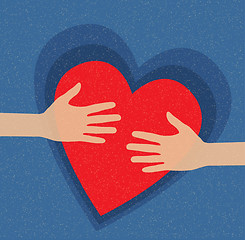 Image showing hands holding the heart. charity