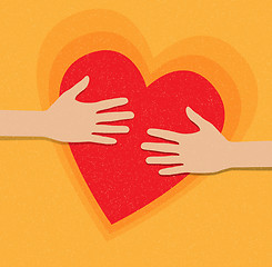 Image showing hands holding the heart. charity