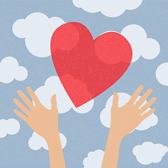 Image showing hands holding the heart. charity