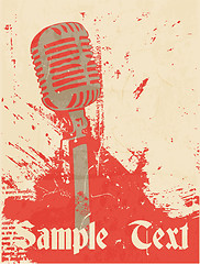 Image showing grunge concert poster with microphone