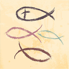 Image showing Christian religion symbol fish created 