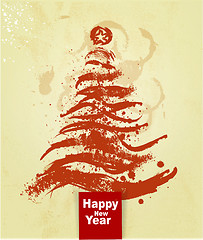 Image showing Christmas tree grunge background