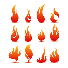 Image showing Collection of fire icons