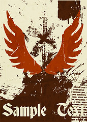 Image showing Abstract pattern for design. Retro Poster with wings