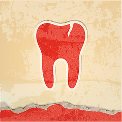 Image showing tooth with a crack retro poster