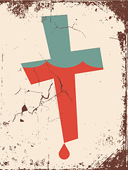 Image showing Vector grunge Christian cross background