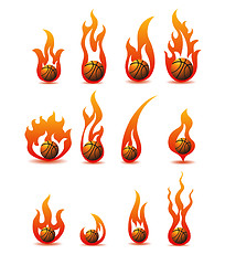 Image showing flaming basketballs