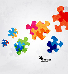 Image showing abstract puzzle shape colorful vector design