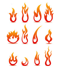 Image showing Collection of fire icons