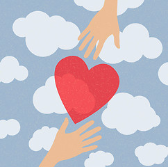 Image showing hands holding the heart. charity