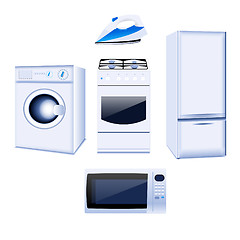 Image showing Set of household electronic elements