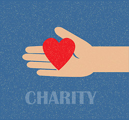 Image showing hand holding the heart. charity