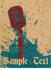 Image showing grunge concert poster with microphone