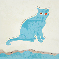 Image showing cat silhouette retro poster