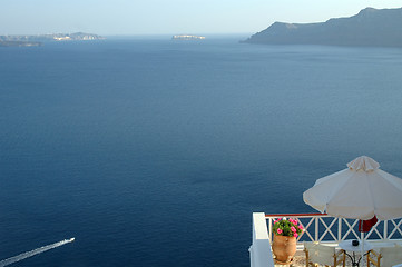 Image showing santorini view with boat