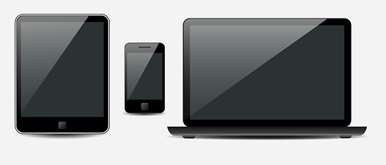 Image showing Vector Laptop, tablet computer and mobile phone