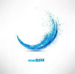 Image showing Vector illustration of abstract blue wave