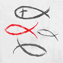 Image showing Christian religion symbol fish created
