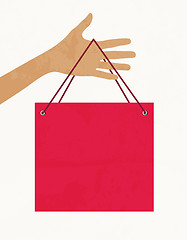 Image showing Hand with shopping bag. Vector