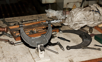 Image showing micrometers on the table