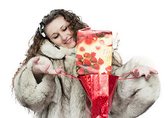 Image showing girl with a gift