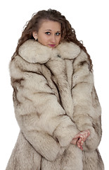 Image showing girl in a fur coat