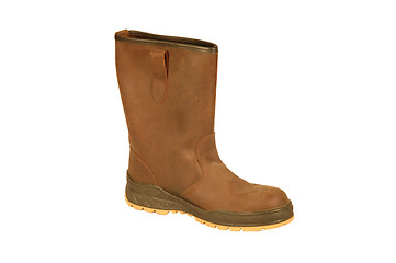 Image showing brown leather boot isolated