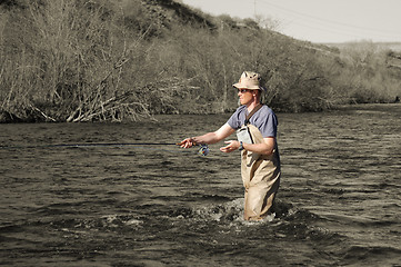 Image showing Fly fishing