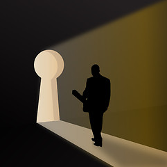 Image showing silhouette of a business man expressing key to sucess