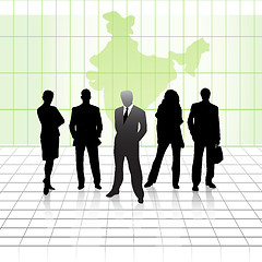 Image showing team of business men with india map background