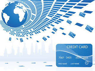 Image showing pool of credit cards around the globe