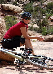 Image showing Mountain biking