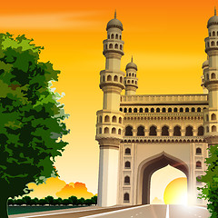 Image showing view of charminar, hyderabad, india, travel, road