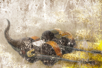 Image showing grunge card double bass