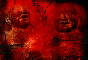 Image showing grunge red buddha background